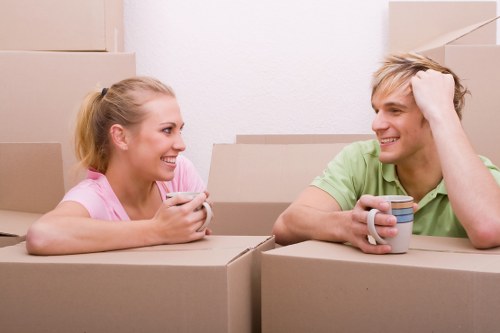 Moving van and boxes outside a Seven Kings residential property